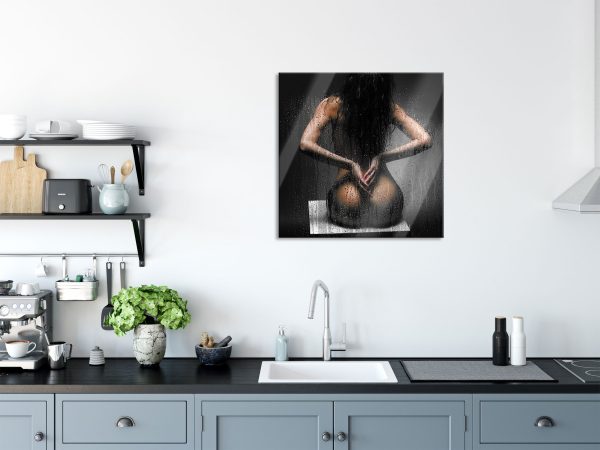 Nackte Frau, Glasbild Quadratisch Im Angebot – Bild 3