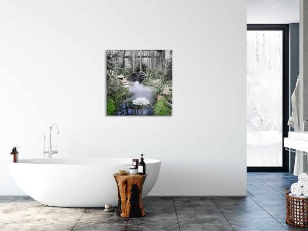 Zen Garten Japan, Glasbild Quadratisch Mode – Bild 4