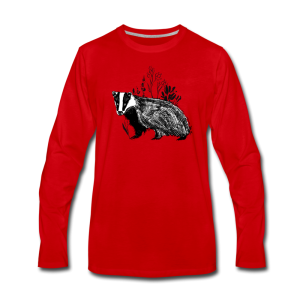 Männer Premium Langarmshirt  Dachs im Gras  Rabatt – Bild 3