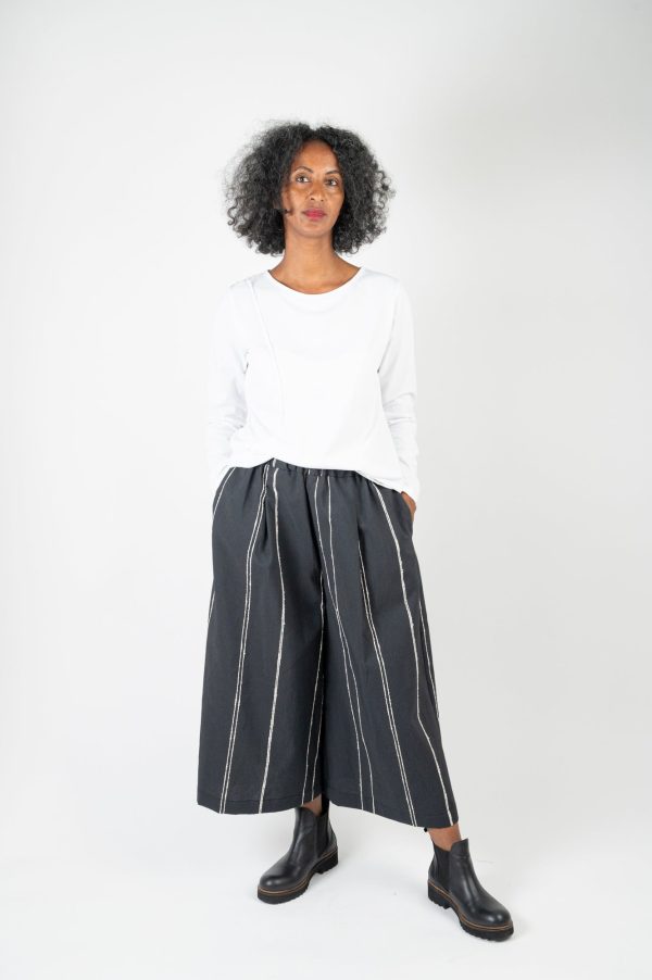 Weite Hose mit bestickten Streifen Online – Bild 4
