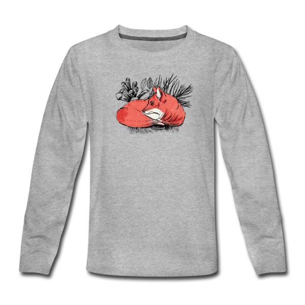 Teenager Premium Langarmshirt -  Ruhender Fuchs  Mode