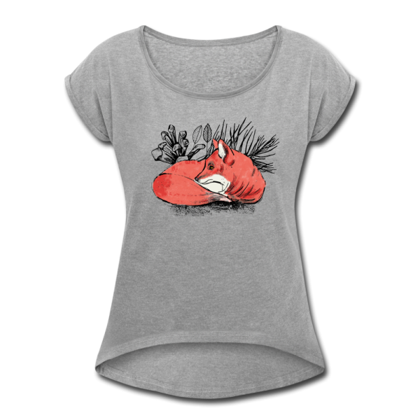 Frauen T-Shirt mit gerollten Ärmeln -  Ruhender Fuchs  Verkauf