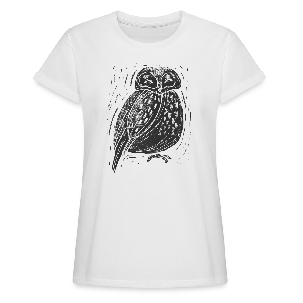 Frauen Oversize T-Shirt –  Graue Eule  Mode