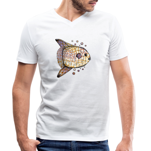 Männer Bio-T-Shirt mit V-Ausschnitt -  Fantastischer Mondfisch  Mode – Bild 2