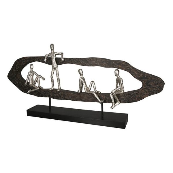 Holz Aluminium Skulptur  Hang out  silber H.35cm Online-Schn?ppchen – Bild 3