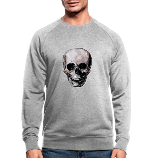 Männer Bio-Sweatshirt -  Totenkopf in Tinte  Zu verkaufen – Bild 2