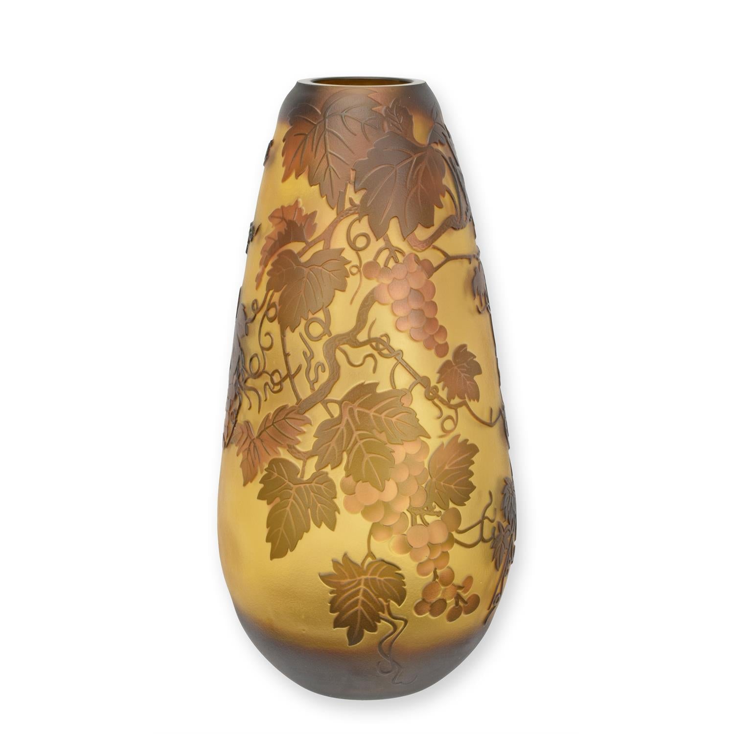 CAMEO GLAS VASE   GRAPE VINE    Schn?ppchen