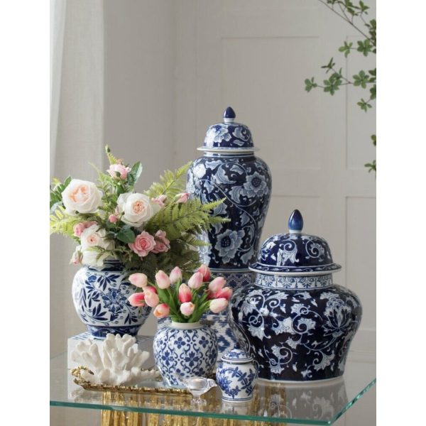 Kleine Blumenvase aus Porzellan in Blau und Weiß ZH02 (für die Küche und das Zuhause) Im Angebot – Bild 4