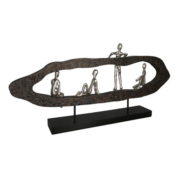 Holz Aluminium Skulptur  Hang out  silber H.35cm Online-Schn?ppchen – Bild 4