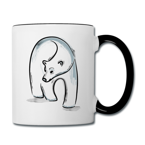 Tasse zweifarbig -  Eisbär in Tusche  Jetzt online