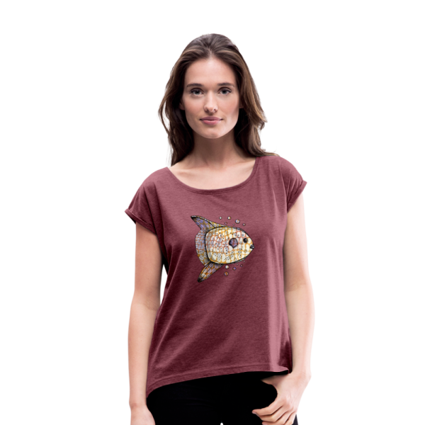 Frauen T-Shirt mit gerollten Ärmeln -  Fantastischer Mondfisch  Schn?ppchen – Bild 4